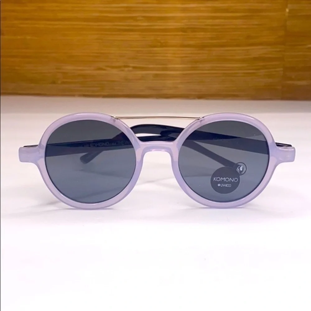 New KOMONO Vivien Violet / Black  Sunglasses purple round